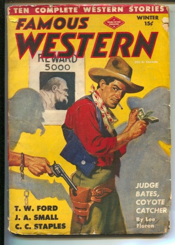 Famous Western-Winter 1945-Columbia-Judge Bates story by Lee Floren-Hero pulp...