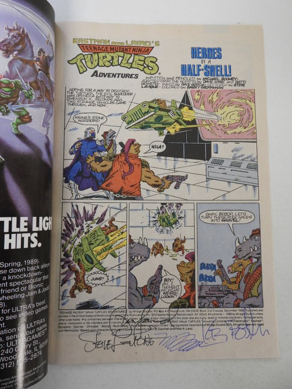 Teenage Mutant Ninja Turtles Adventures #3 (1988) VF Condition! Signed no cert