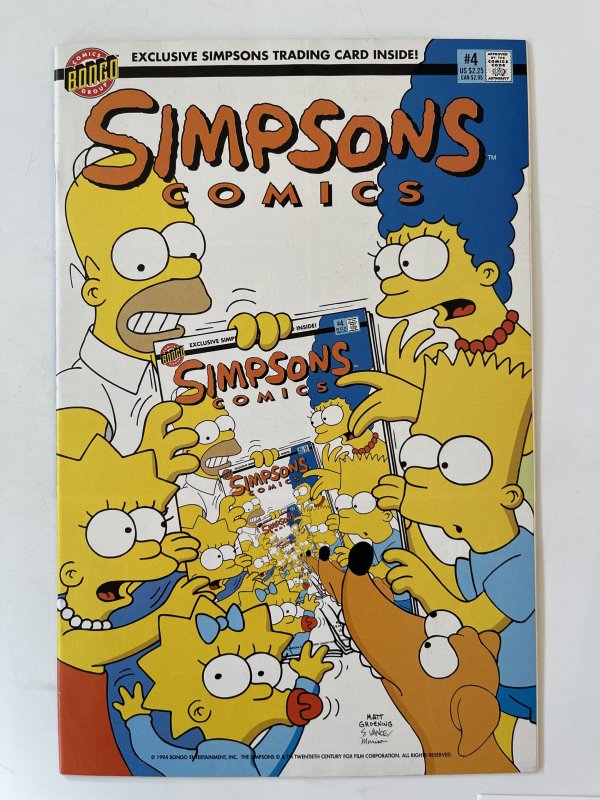 SIMPSONS Comics Issue #4 - NM - Bongo Comics with Willy The Dupe Dipkin sealed
