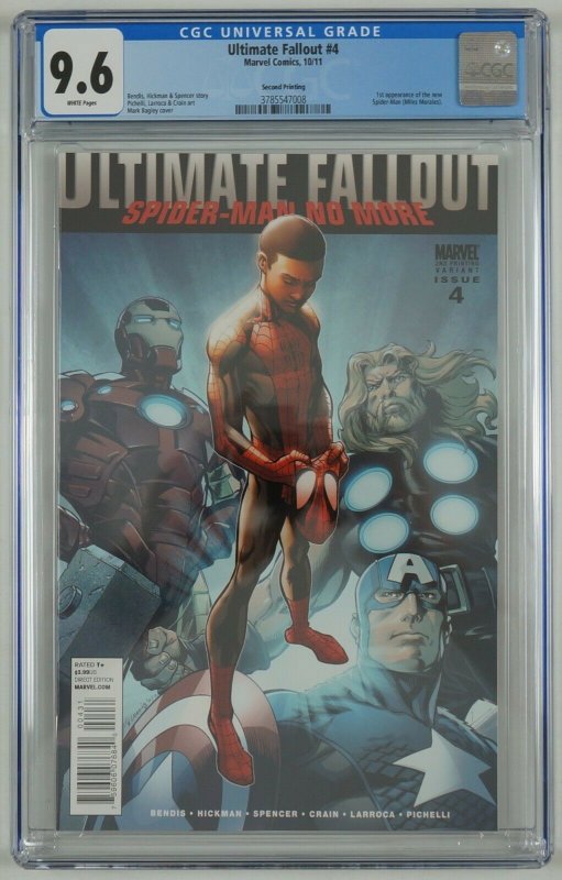 MILES MORALES FIRST SPIDER-MAN APPEARANCE ULTIMATE FALLOUT #4  2ND PRINT STAMPED 
