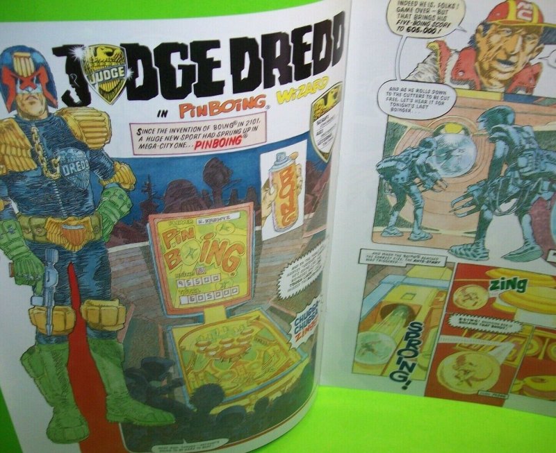 Judge Dredd Pinball FLYER Comic Book Edition Original 1993 Multi Page Super Hero 