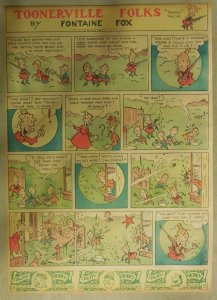 Toonerville Folks by Fontaine Fox from 8/29/1937 Tabloid Size Color Page !