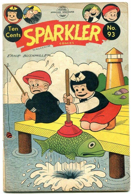 Sparkler Comics #93 1950- Nancy & Sluggo- Plunger cover- Golden Age VG/F