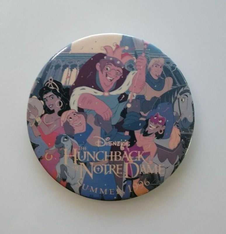 Disney Hunchback Of Notre Dame 3 Large Button Badge Vintage 1996 Original Promo 418047397975