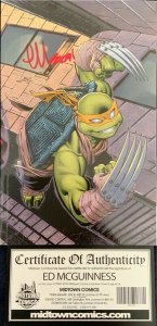 TEENAGE MUTANT NINJA TURTLES 100 MIDTOWN COMICS VIRGIN COVER SIGNED MCGUINESS