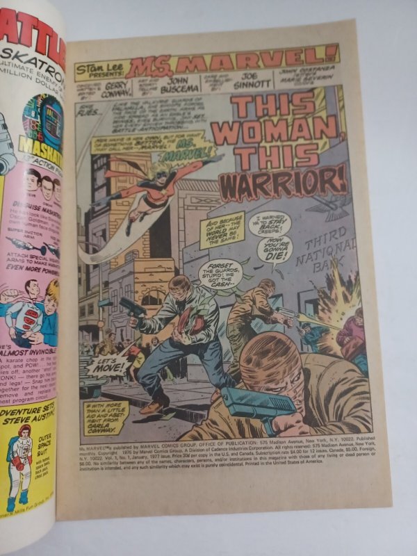 Ms Marvel #1 newsstand - 1st Carol Danvers as Ms Marvel - KEY - 1977 - VF/NM