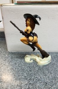 Simon Lorens Sexy Pin Up Witch 10 inch Resin Staute Signed. (loose)