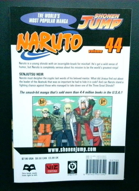 Naruto #44, Shonen Jump Manga, Viz Media
