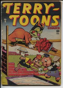 Terry-Toons #5 1943-Timely-WWII era-Stan Lee-Dinky Duck-sci-fi story-G