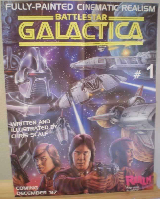 BATTLESTAR GALACTICA Promo poster, Realm, 1997, Unused, more in our store