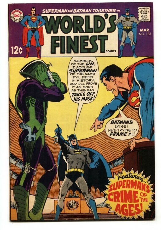 WORLDS FINEST #183 1968-SUPERMAN comic book -BATMAN-NEAL ADAMS