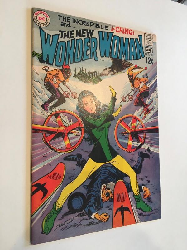 WONDER WOMAN #181 (1969) CLASSIC SKIING COVER, I-CHING, STRICT HIGH GRADE!