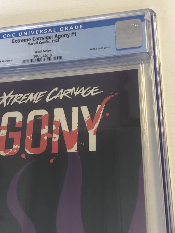 Extreme Carnage: Agony (2021) #1 (CGC 9.6) Sketch Ed. Census 1!!