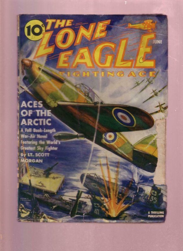 LONE EAGLE-FIGHTING ACE JUNE 1941-WW II ERA HERO PULP G