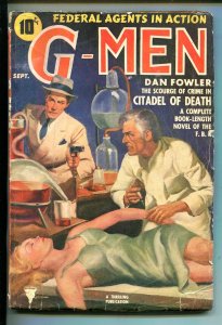 G-MEN 10/1939-THRILLING-MAD DOCTOR-INJECTION-DAN FOWLER-vg minus