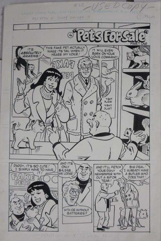 STAN GOLDBERG ORIGINAL ART! Archie & Friends #28,Pets for Sale 11 page story!