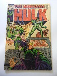 The Incredible Hulk #114 VG condition sticker on fc