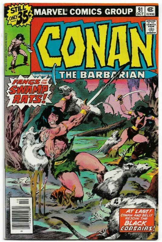 CONAN THE BARBARIAN#91 VF/NM 1978 MARVEL BRONZE AGE $6 UNLIMITED SHIPPING!