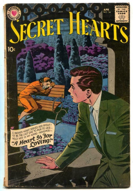 SECRET HEARTS #54-MASK FOR CINDERELLA-1959-DC VG-