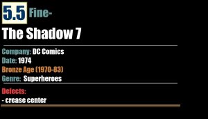The Shadow 7 (1974) FN- 5.5 Bronze Age DC Comics