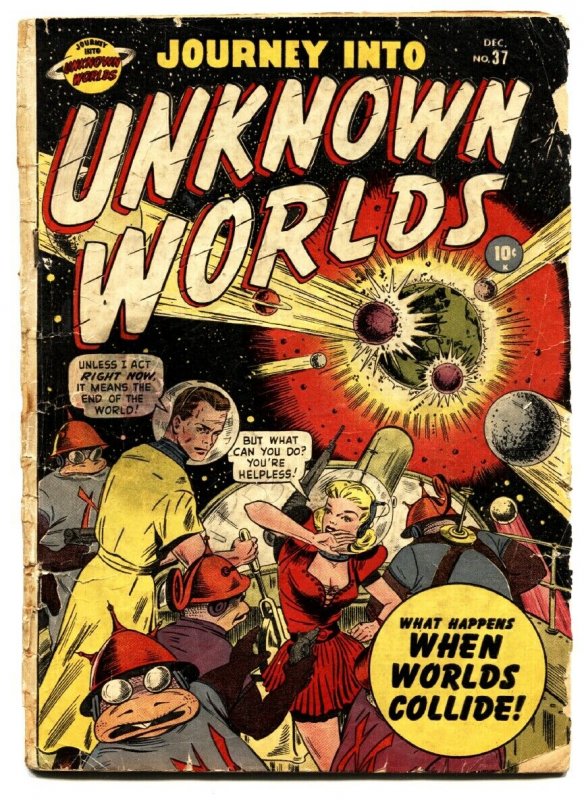 JOURNEY INTO UNKNOWN WORLDS #37 Hitler in Space story! 2nd issue 1950-Atlas