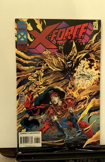 Lot of 2 X-Force #42,43 1995 (43 has attached trading cards)