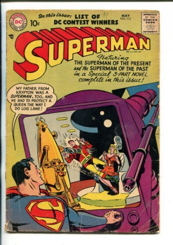 SUPERMAN -#113-1957-DC-KRYPTON-vg minus