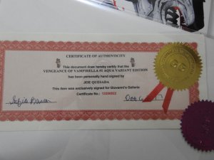 Vengeance of Vampirella #1 Aqua Variant Edition (2019) Signed by Joe Quesada COA