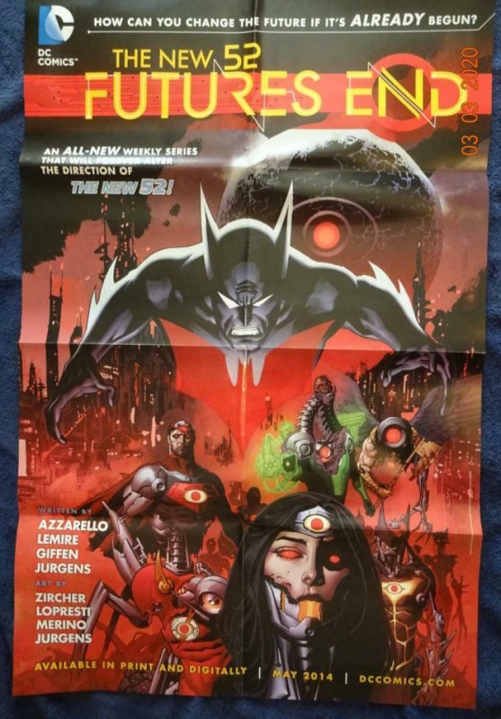 NEW 52 FUTURES END  Promo Poster, 22 x 34, 2014, DC Unused more in our store 535