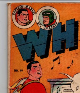 Whiz Comics #49 - Captain Marvel vs Nazis - Shazam - Fawcett - 1943 - VG+ 