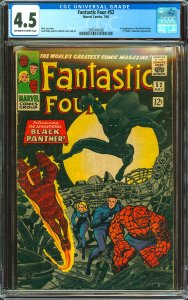 Fantastic Four #52 (1966) CGC Graded 4.5 - 1st App. Black Panther!