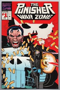 Punisher War Zone #1 Embossed Die-Cut Cover (Marvel, 1992) FN- [ITC1086]