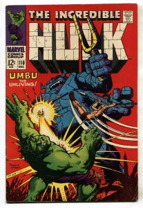 INCREDIBLE HULK #110--comic book--1968--MARVEL--FN+