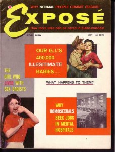 EXPOSE FOR MEN '60 MAY NAZI SHE-MONSTER TEEN CRIME RARE FN 