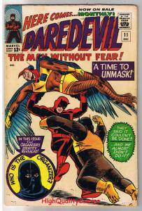 DAREDEVIL #11, VG+, Wally Wood, Stan Lee, Organizer, 1964, more DD in store