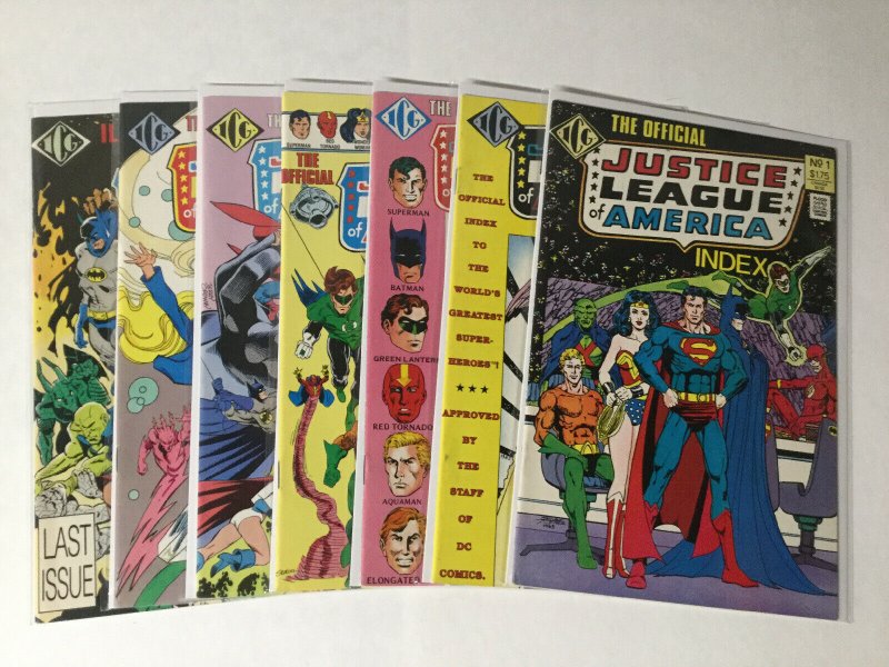 Official Dc Index Justice League Of America 1 2 4-8 4 5 6 7 8 Lot Nm Near Mint D