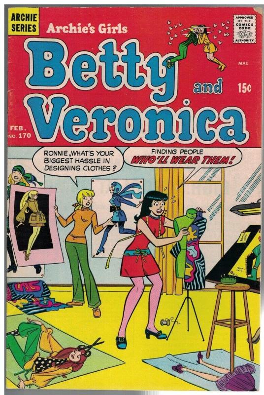 ARCHIES GIRLS BETTY & VERONICA 170 VG Feb. 1970