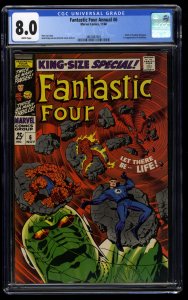 Fantastic Four Annual #6 CGC VF 8.0 White Pages 1st Annihilus!