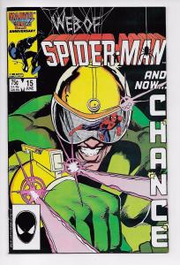 Web of Spider-Man #15 - 1st Appearance of Chance (Marvel, 1986) - VF+