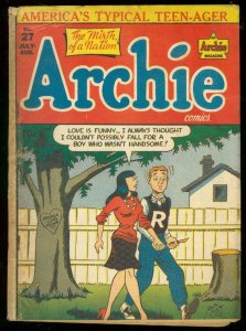 ARCHIE COMICS #27 1947-BETTY & VERONICA SWIMSUIT PANEL VG