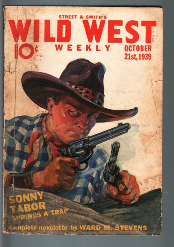 WILD WEST WEEKLY 10/21/1939-WESTERN PULP-SONNY TABOR! G