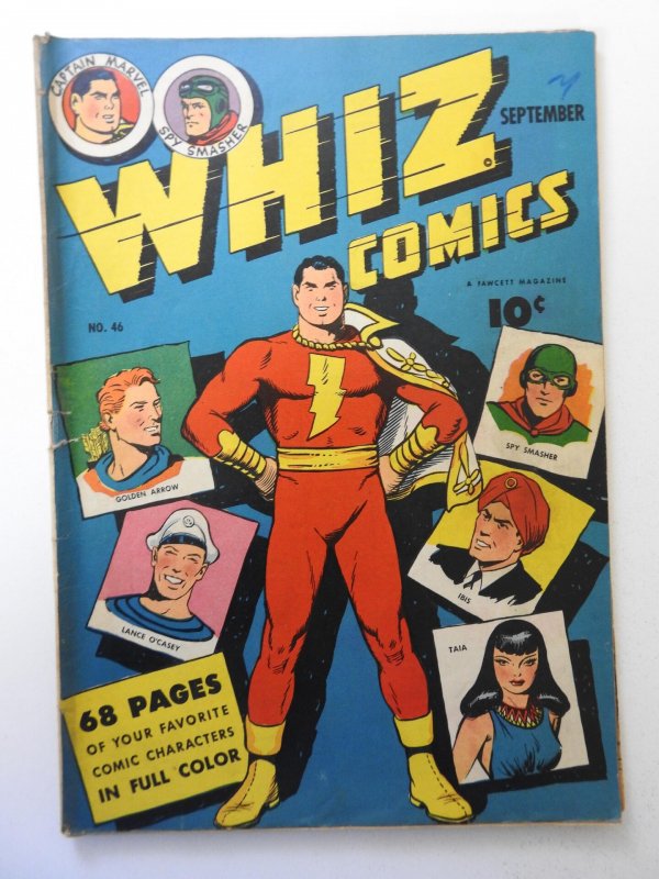 Whiz Comics #46 (1943) GD+ Condition! 2 Centerfold wraps detached