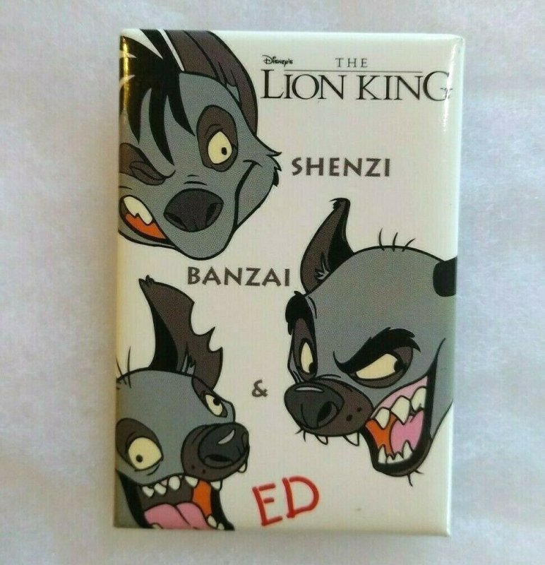 Disney The Lion King Shenzi Banzai Ed 3 x 2 Button Badge 1994 Movie Promo 