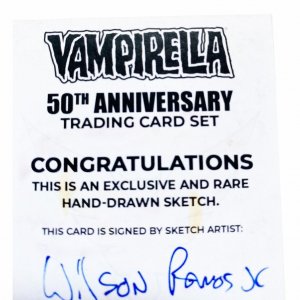 Vampirella 50Th Anniversary Sketch Card By Wilson Ramos Jr Dynamite (A)