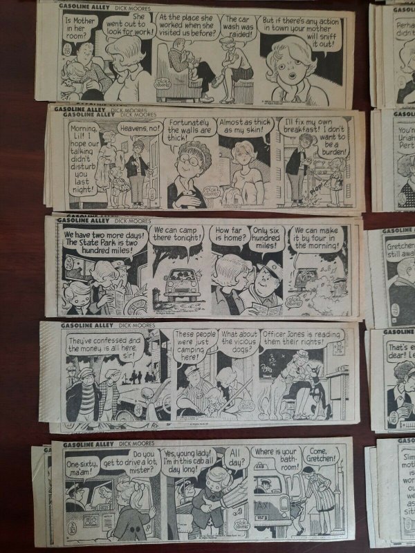 100X Gasoline Alley by Dick Moores 7 x 2.5 daily comic strips from 1980 1981 