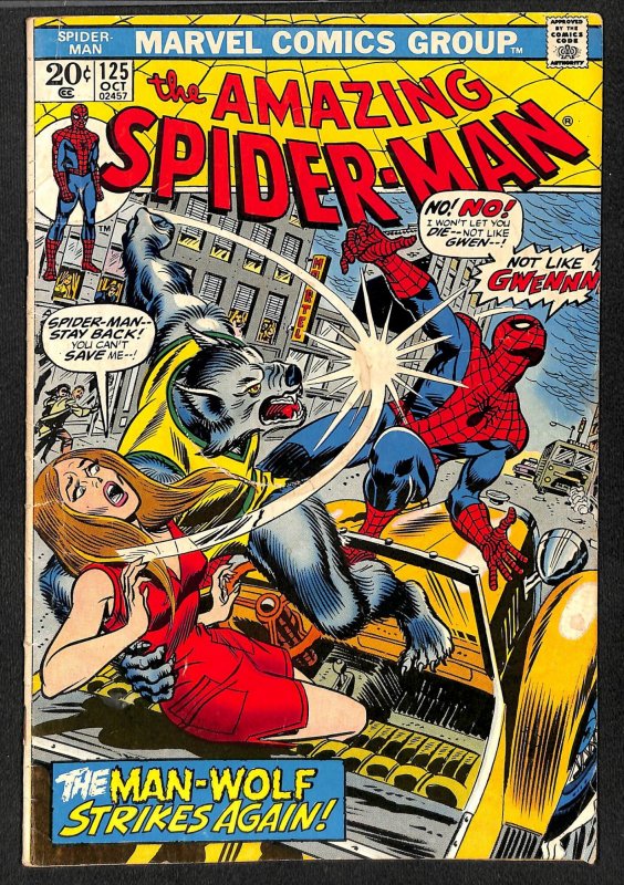 Amazing Spider-Man #125 FN 6.0 2nd Man-Wolf!