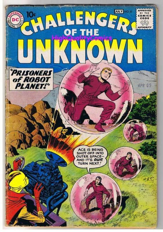 CHALLENGERS of the UNKNOWN #8, G+/VG, Jack  Kirby, 1958