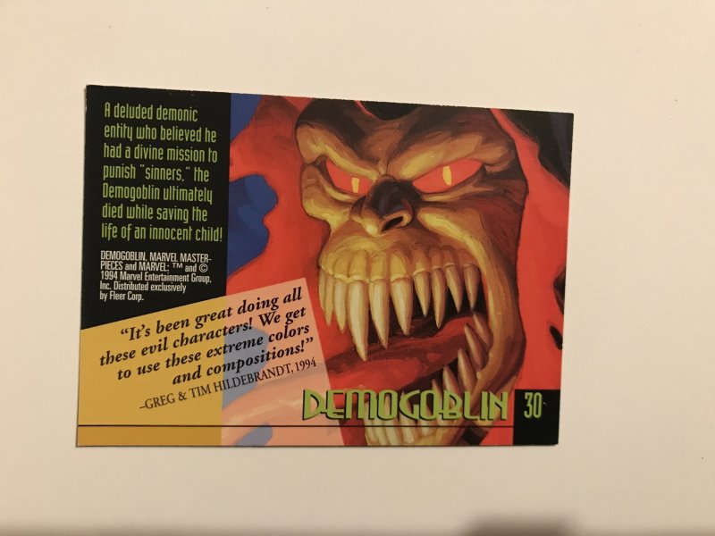 DEMOGOBLIN #30 card : 1994 Marvel Masterpieces, NM; GOLD SIGNATURE Hilderbrandt