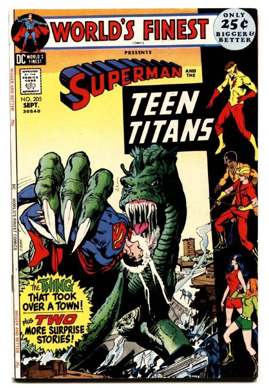 WORLDS FINEST #205 comic book 1971 DC COMICS-TEEN TITANS-SUPERMAN VF+