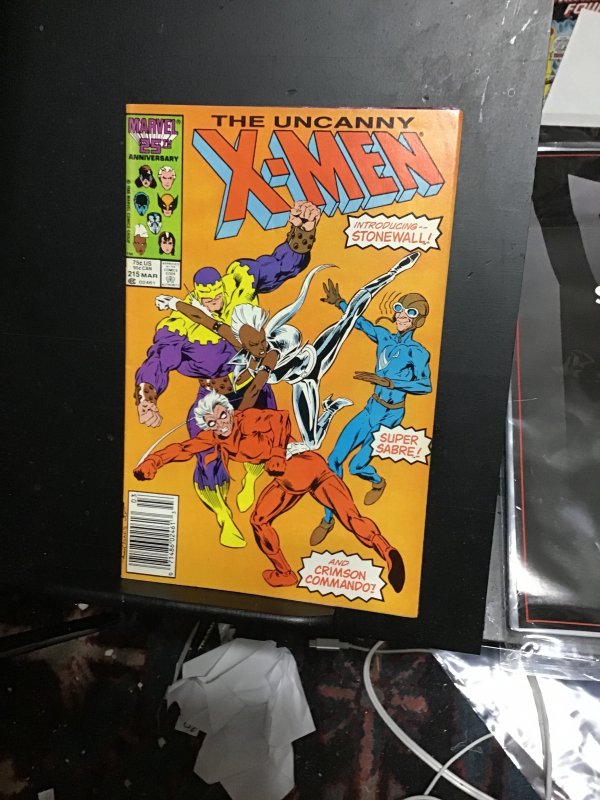 The Uncanny X-Men #215 (1987) 1st Stonewall, Super Saber! NM- High-grade!